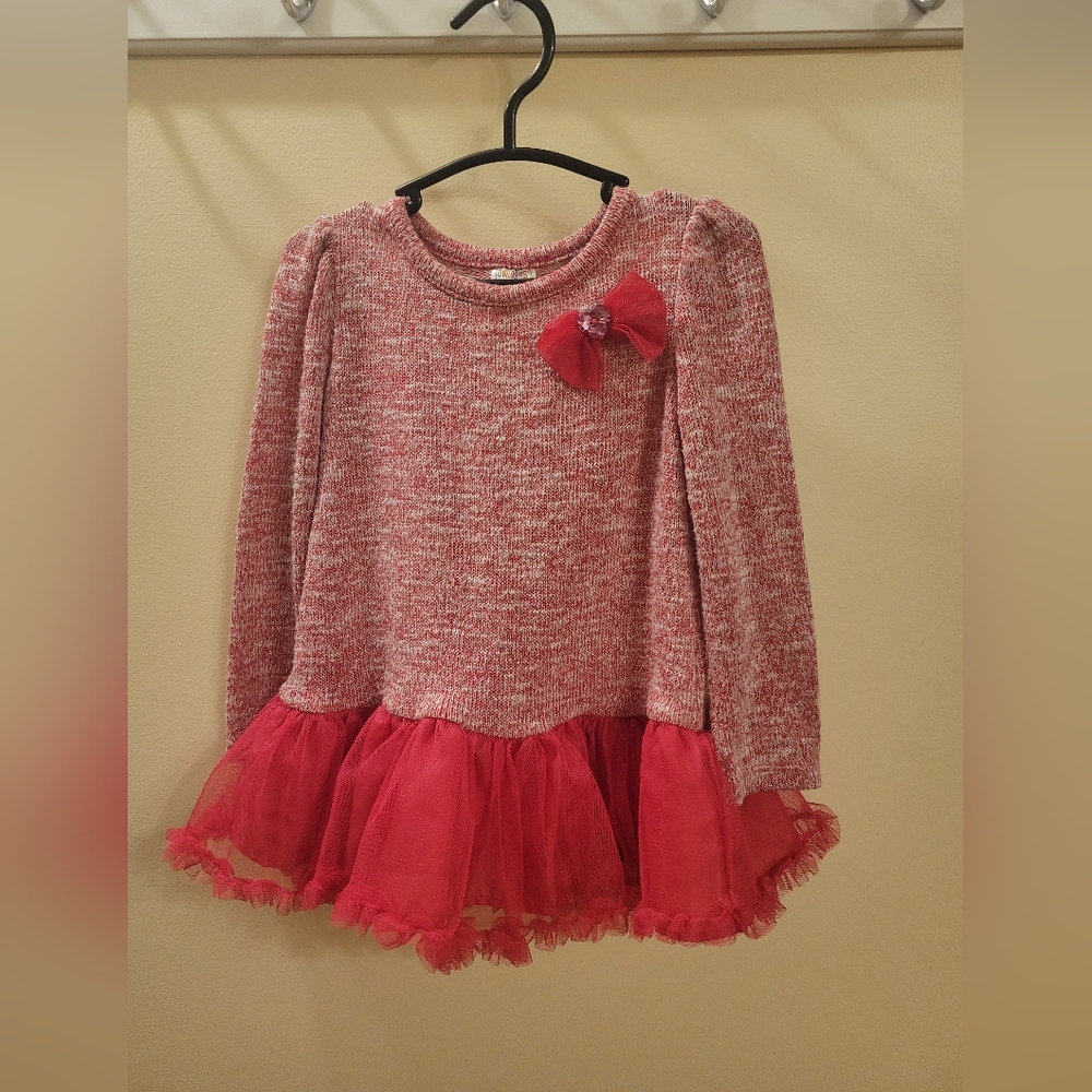🩷5/15$ Swiggles Pink Long Sleeve Top with Tulle Skirt